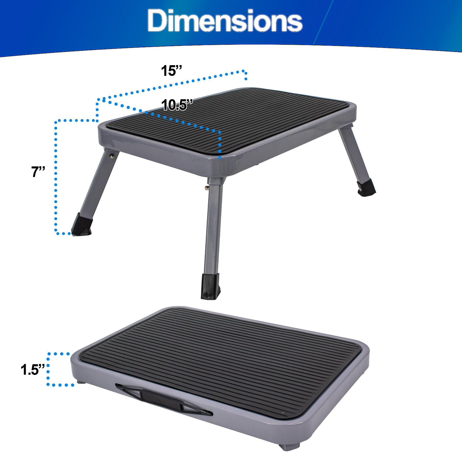 Step Stool Portable Folding Metal Foot Stool Compact One Step Ladder for Kitchen