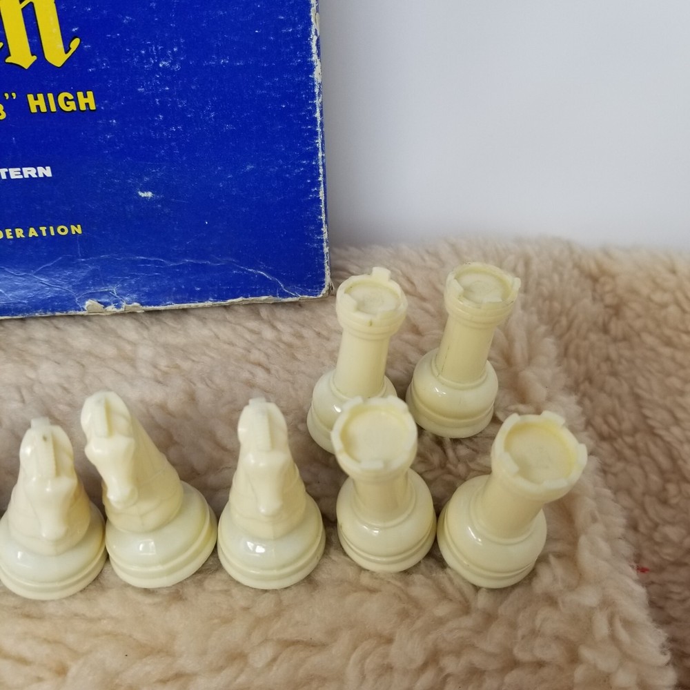 VTG E.S. Lowe Staunton Pattern Tournament Chessmen - 2 Complete Set w/ 1 Box