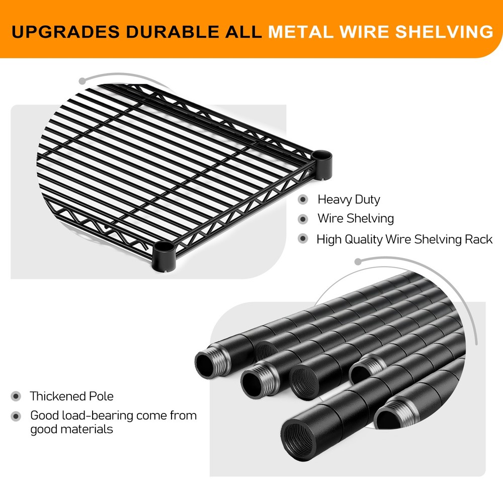 49.2''W Adjustable Storage Shelves NSF Wire Shelving Unit Multiple rows