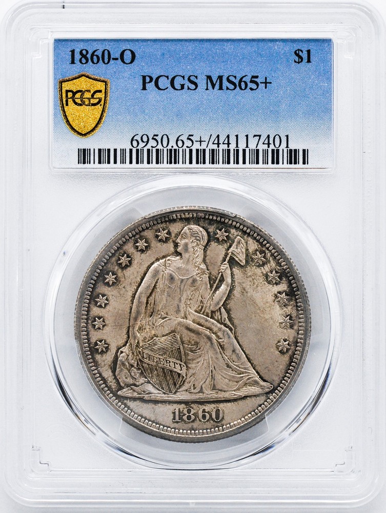 1860-O LIBERTY SEATED S$1 PCGS MS 65+