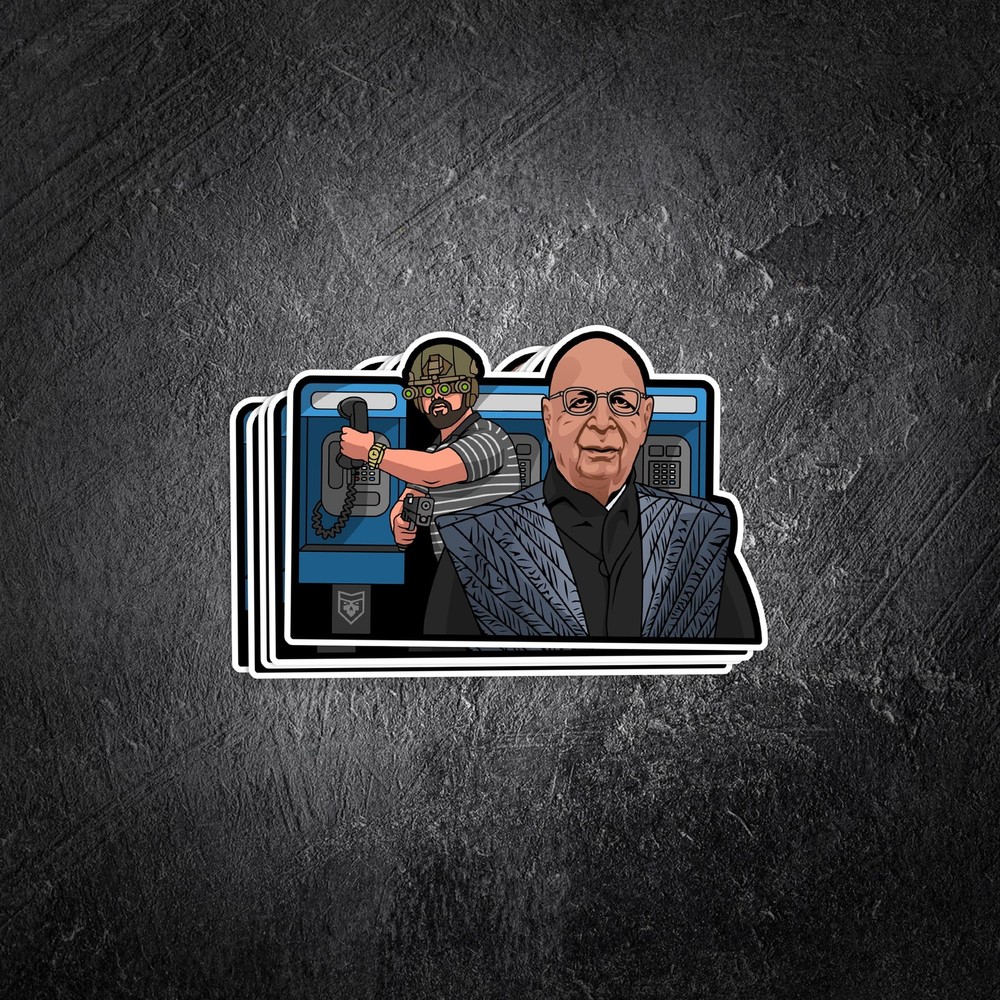 Gary Plauche Klaus Schwab Mashup Vinyl Decal