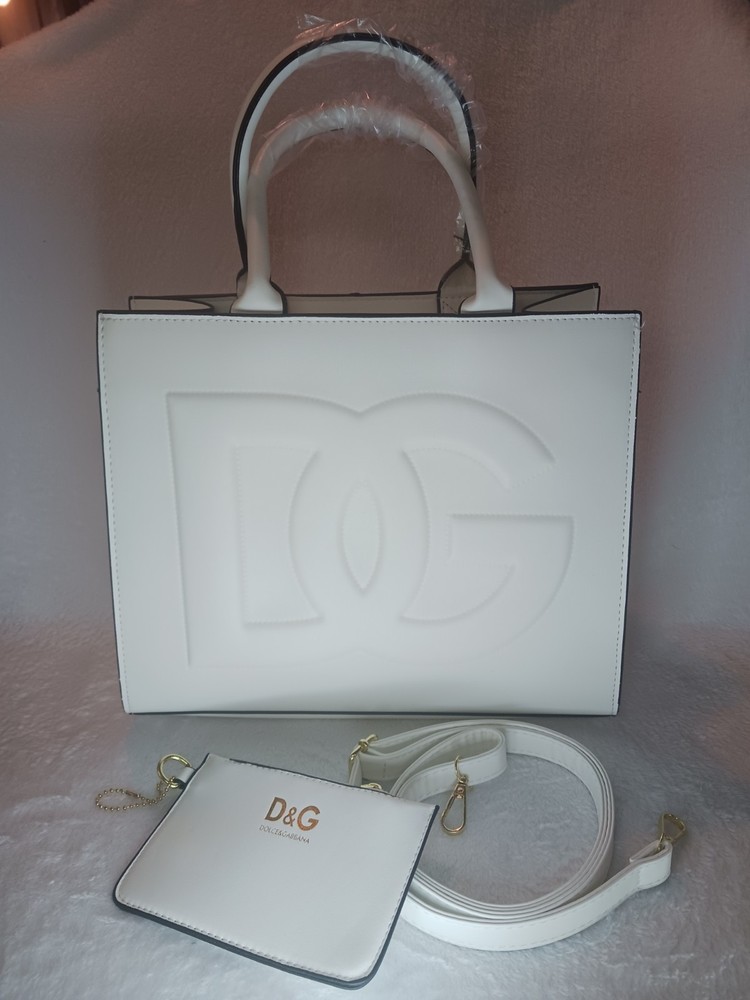 WOMENS HANDBAG INITIAL WHITE LETTERS DG 2 PIECE