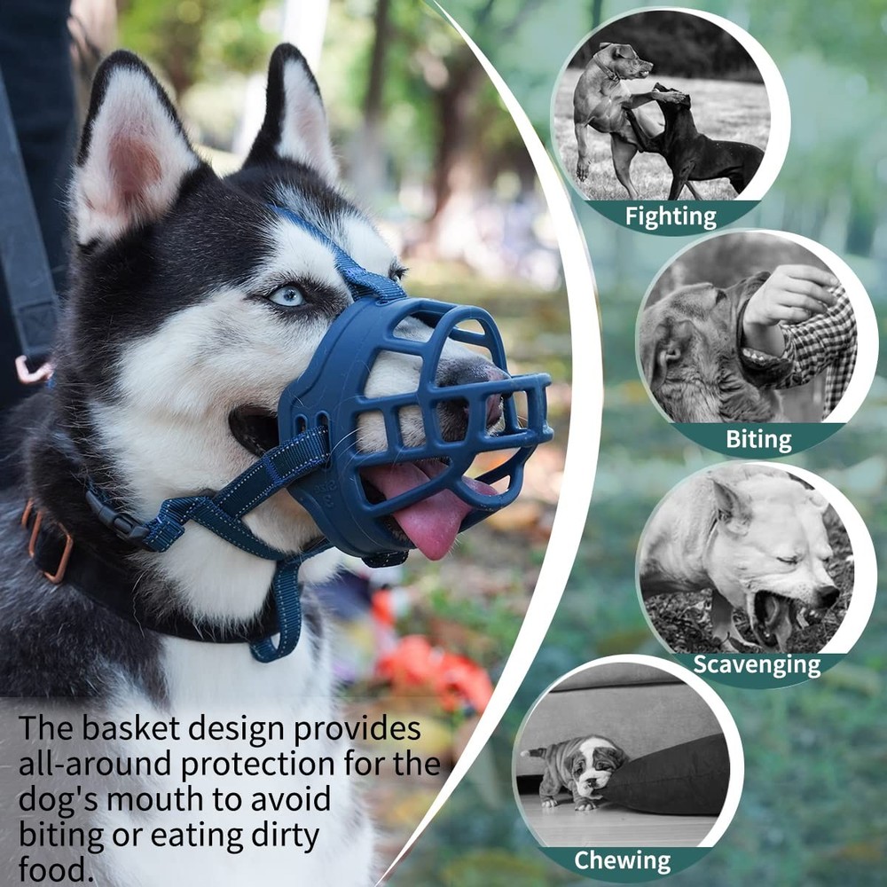 Dog Muzzle, Basket Muzzle for Small Medium Large Dogs, Soft Cage Mouth Cover ...