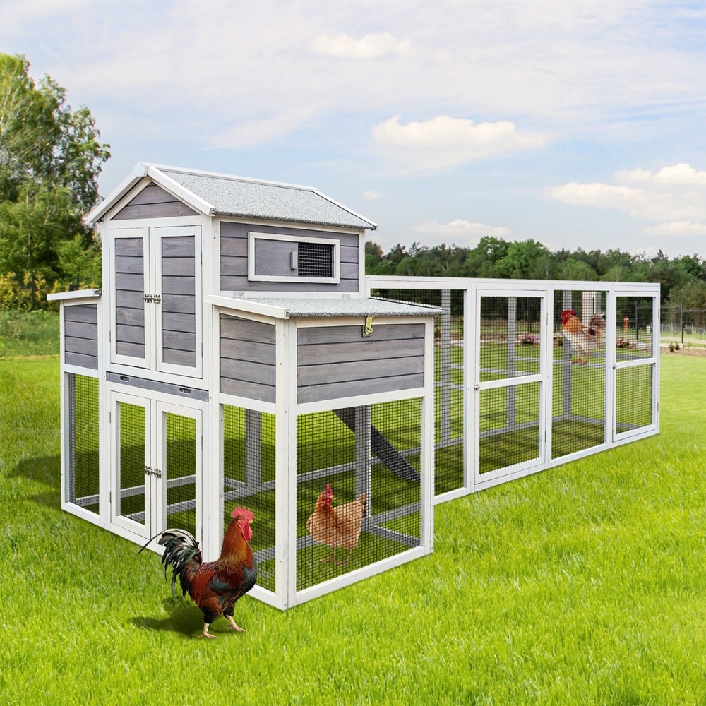 150" Extra Large Wooden Chicken Coops with Locking Nesting Boxes