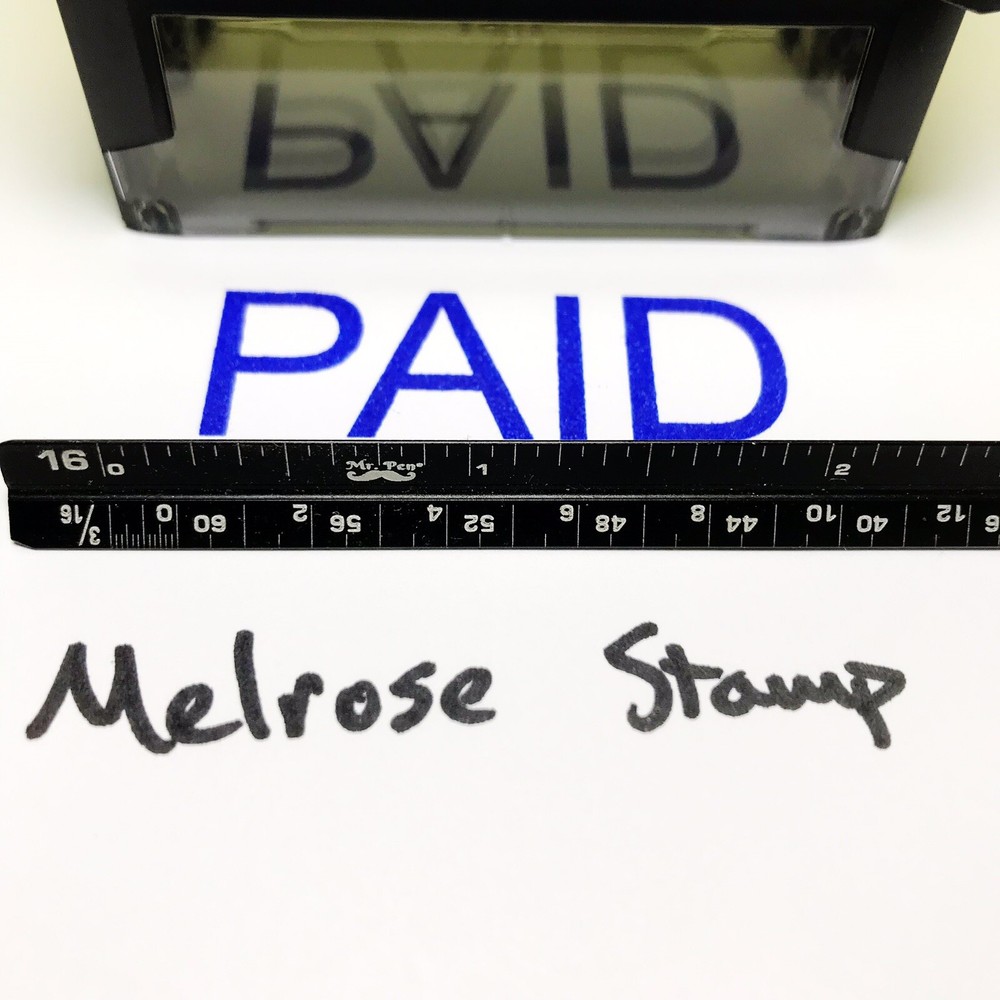 Paid Rubber Stamp Blue Ink Self Inking Ideal 4913