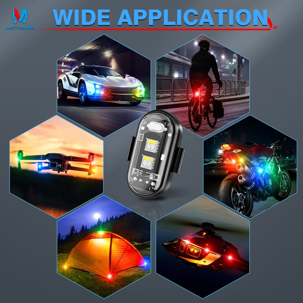 12Pod Wireless RGB LED Strobe Light Flash Lights Set Rechargeable Remote Control