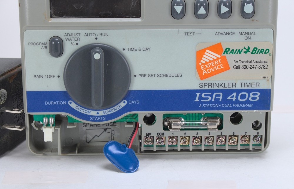 Rain BIRD ISA-408 8 Station Dual Program Sprinkler Timer - Missing Cover
