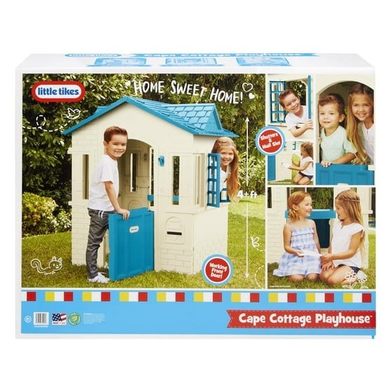 Little Tikes Cape Cottage Pretend Playhouse with Working Door, Toddlers Ages 2+,