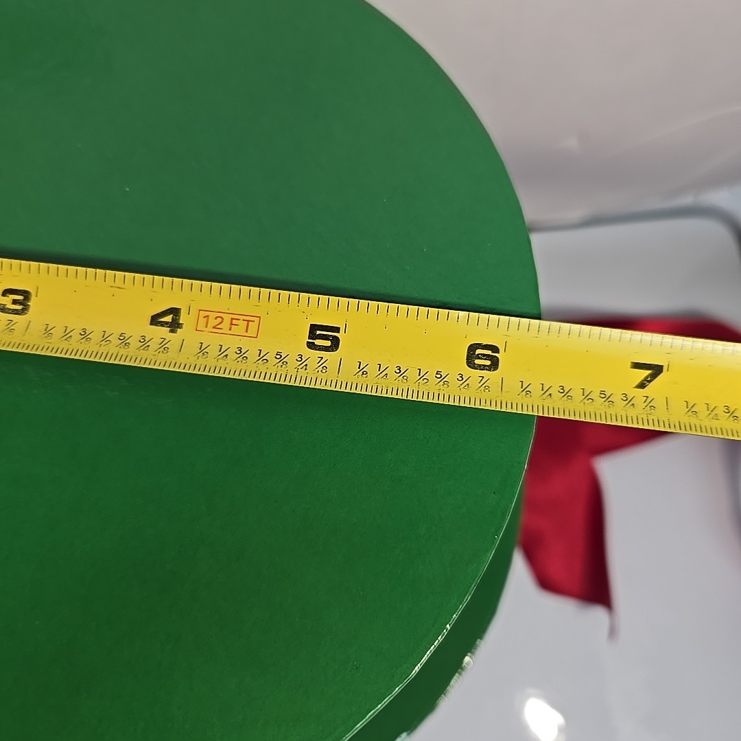 3 Christmas Nesting Gift Boxes Round Pointsettia Stackable Boxes Red Ribbon Tie