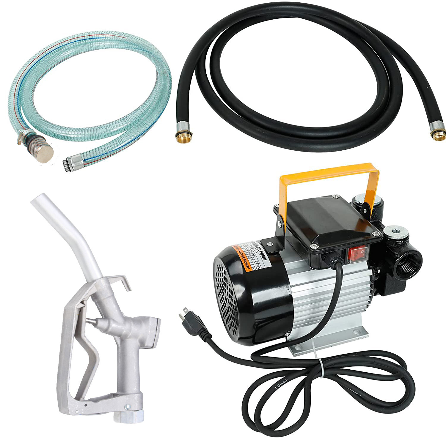 Self Prime Oil Transfer Pump 110v 16GPM Fuel Diesel Kerosene w/Hose & Nozzle