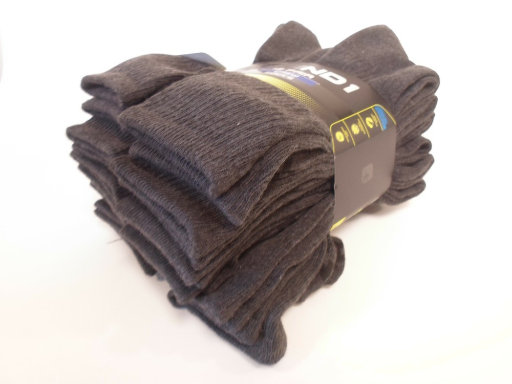 AND1 Grey 12 Pair ProPlatinum Crew Socks Arch Compression Proplatinum Gray