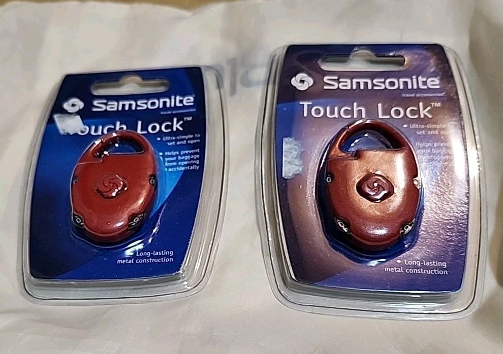 2--Samsonite Red Travel Touch Locks-Luggage-Security -NEW, SEALED