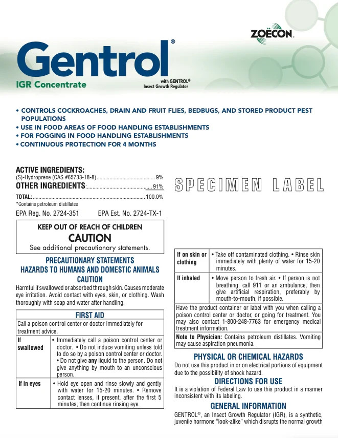 Zoecon Gentrol IGR Roach Control - 16 Oz