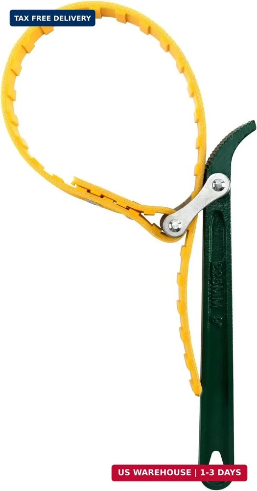QWORK 9" Belt Strap Wrench, Multi-Purpose Adjustable Strap Oil Filter Strap Open