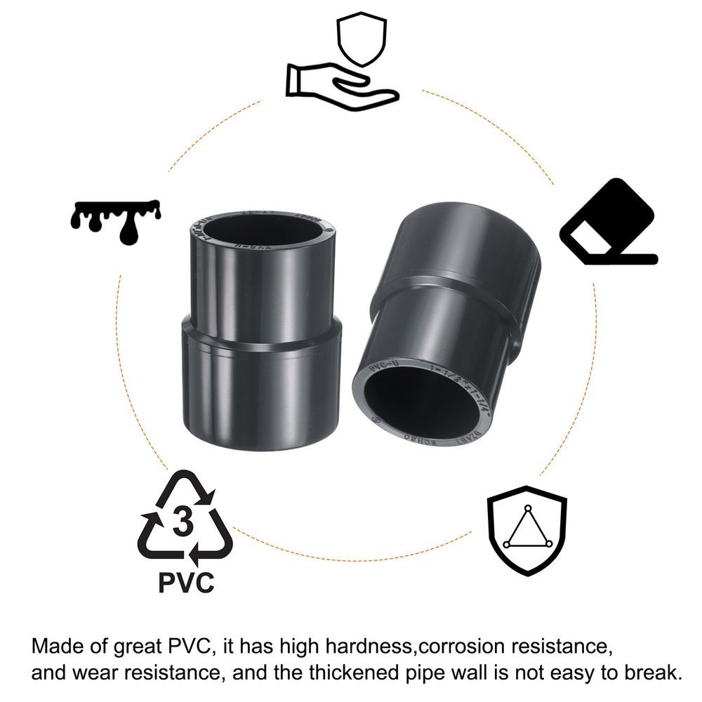 2pcs Reduce Coupling 1-1/2 x 1-1/4" Increaser/Reducer Coupling Pipe Fitting