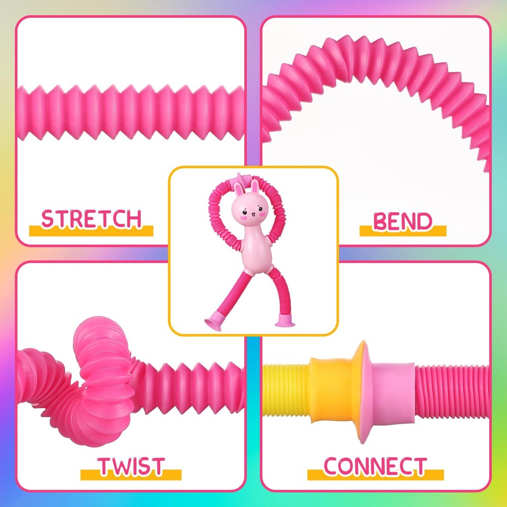 12 Pack Telescopic Suction Cup Easter Bunny Bulk Easter Egg Fillers Basket St...