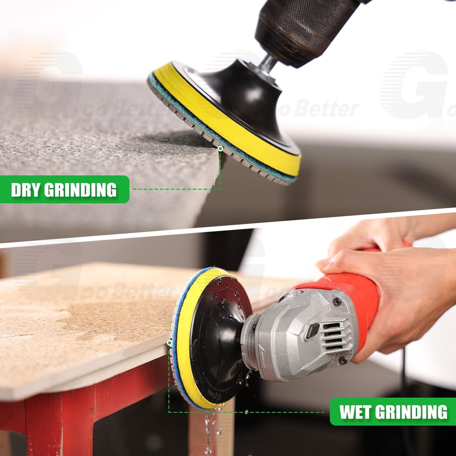 4 Inch 50-6000Grit Diamond Polishing Pads Kit Wet/Dry for Granite Stone Concrete