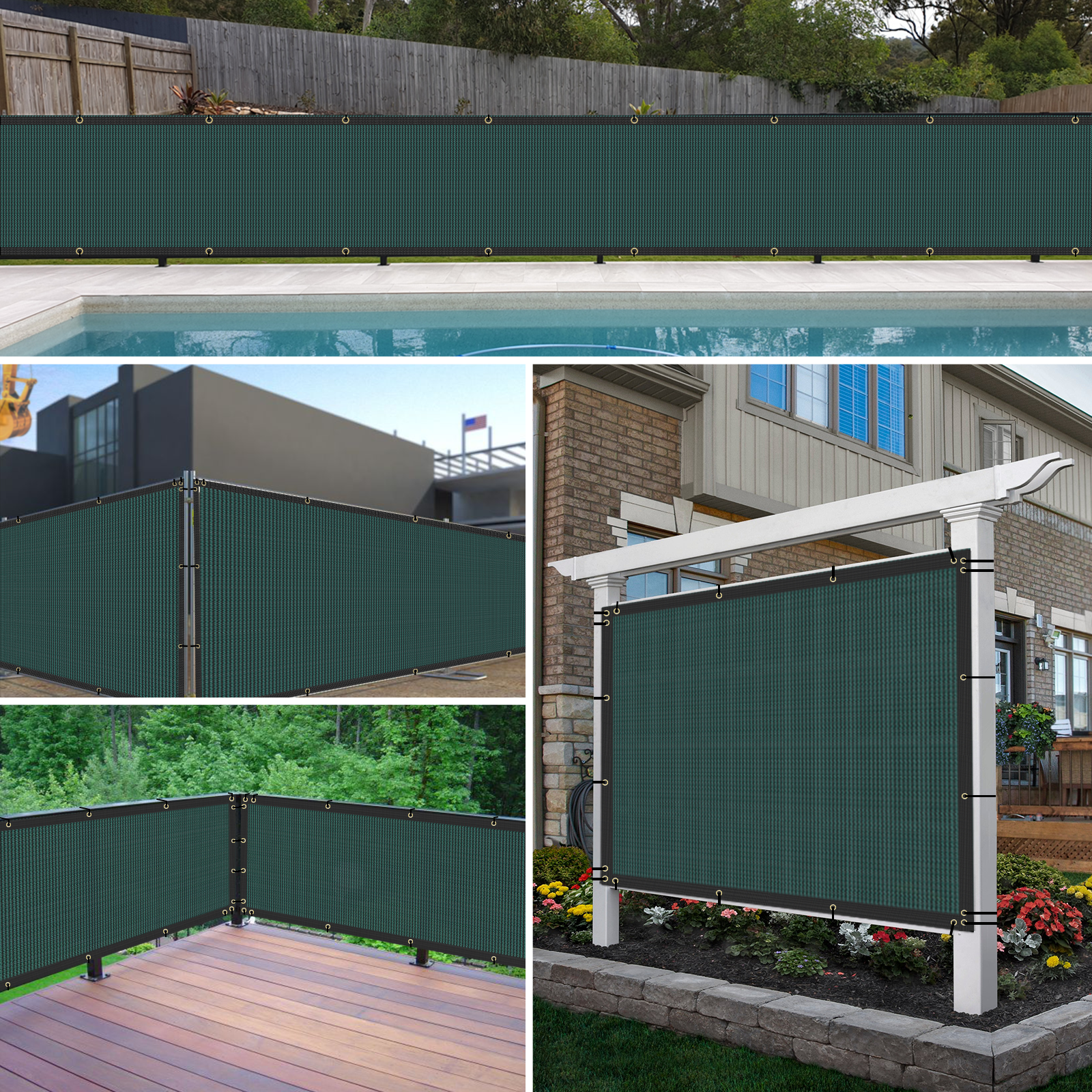 Custom 6'FT Privacy Screen Fence Green Commercial Windscreen Shade Cover 1-250FT