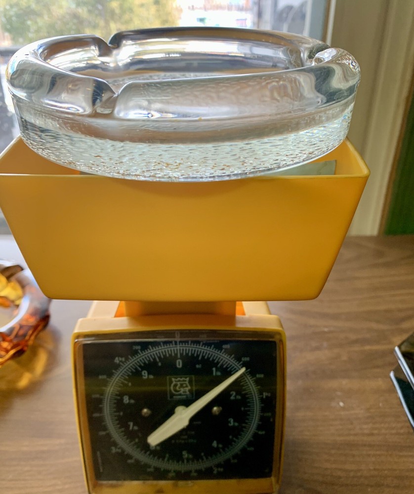 Vintage Clear Glass Heavyweight Ashtray