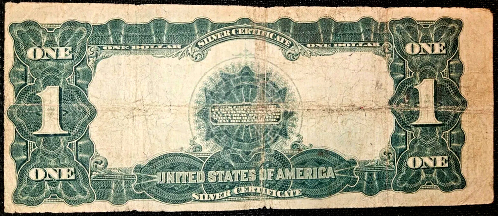 1899 $1 Silver Certificate Large Black Eagle OFF CENTER / ROTATED REVERSE ERROR