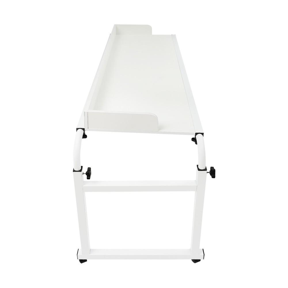 65-95cm Overbed Table Over Bed Desk Working Desk w/ Wheels Height Adjustable