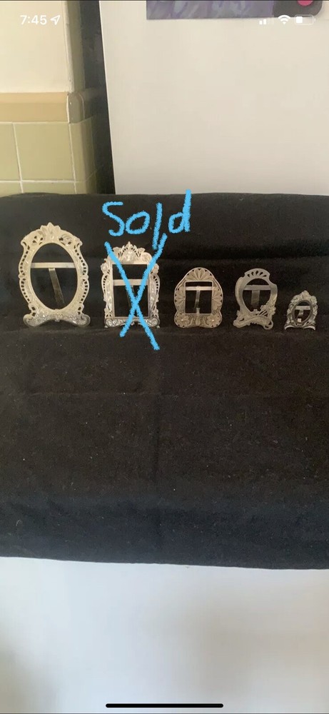 Handmade Real Silver Picture Frames Lot By Persian, 4 Pieces.