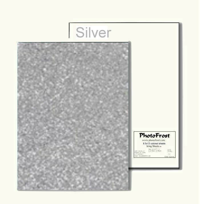 FlexFrost® Silver Shimmer Edible Fabric Sheets - 6/per