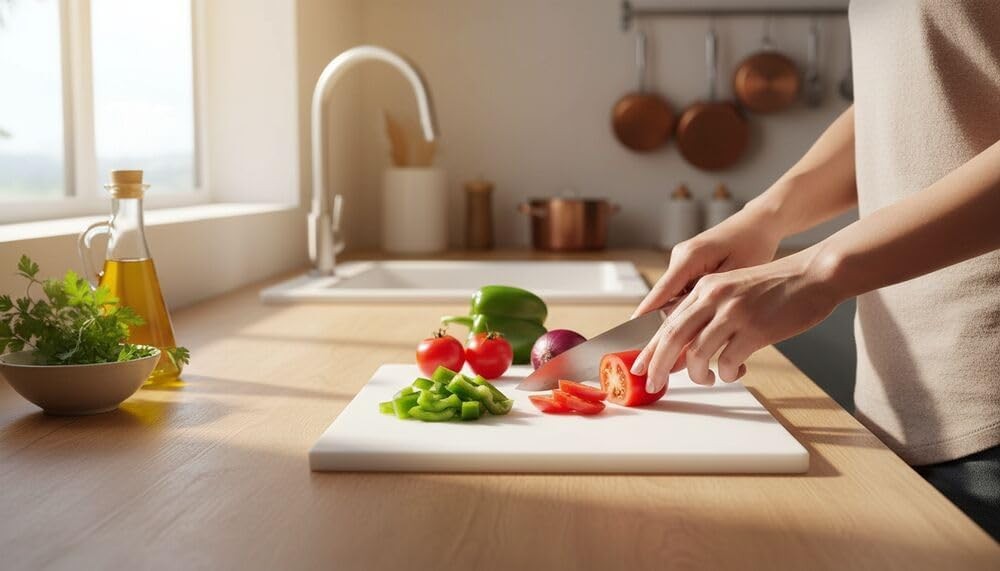 Large Cutting Board Dishwasher Safe Plastic Chopping Board Kitchen W/ Handle