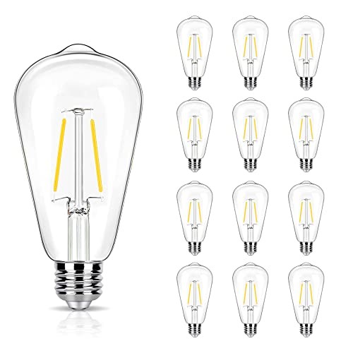 4000K Cool White LED Edison Bulbs 25W 12 Count (Pack of 1) 4000k Cool White