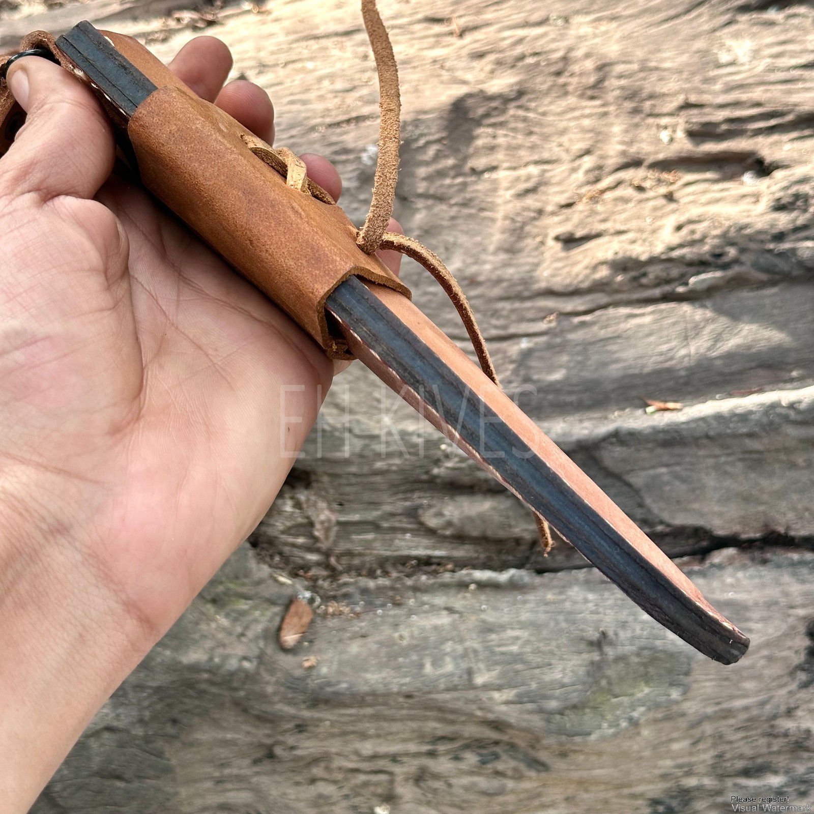 Handmade Genuine Cow Leather Sheath for 8-Inch Fixed Blade Hunting Knife
