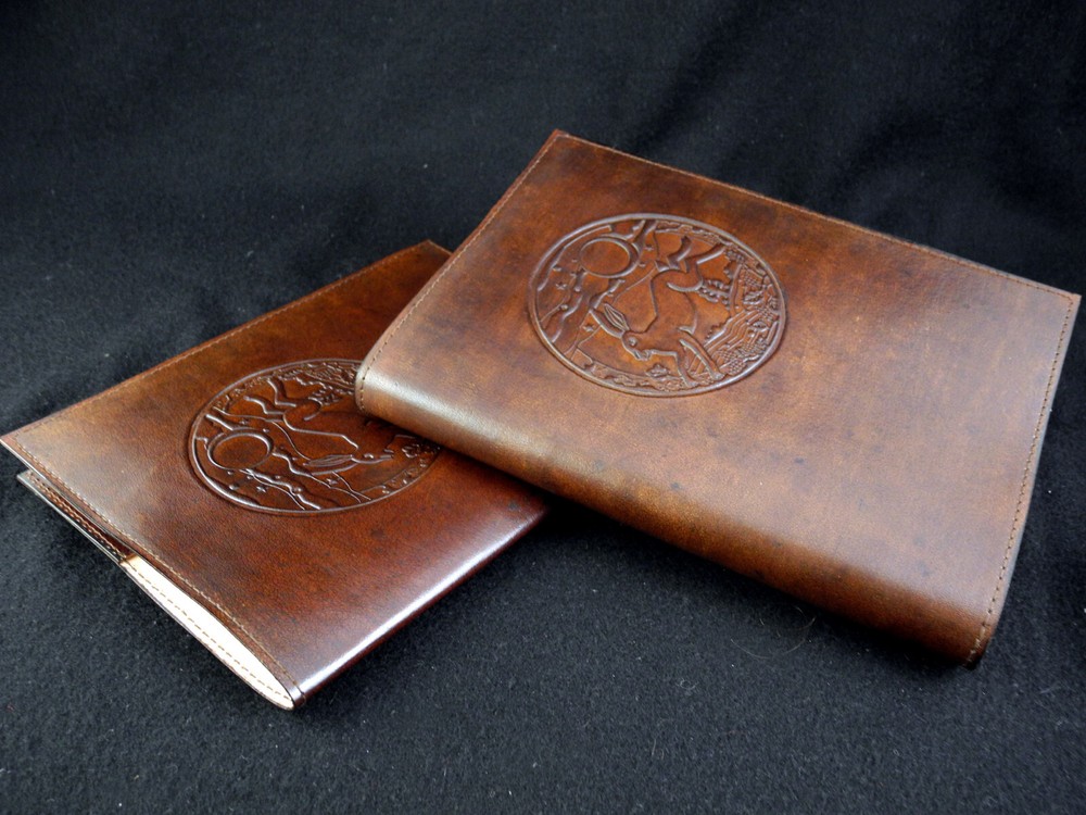 A5 Pagan Wicca HARE & MOON Handmade Leather Journal Diary Book Shadows - Refill.