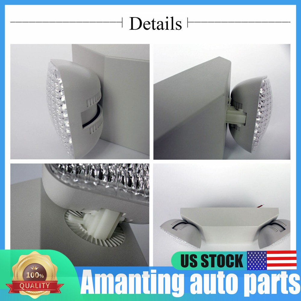 6 Pack LED Emergency Exit Light Adjustable 2 Head With Battery Back-up 924 US