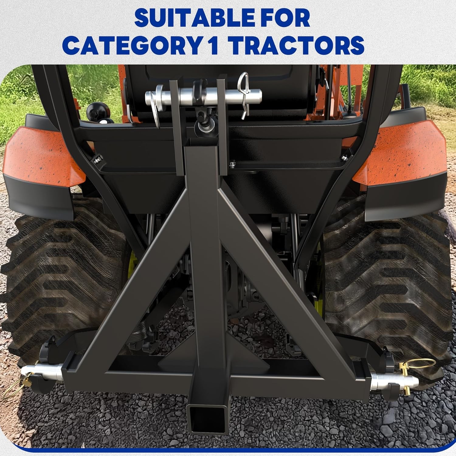 Heavy-Duty 3-Point Trailer Hitch Adapter for Category 1 Tractors