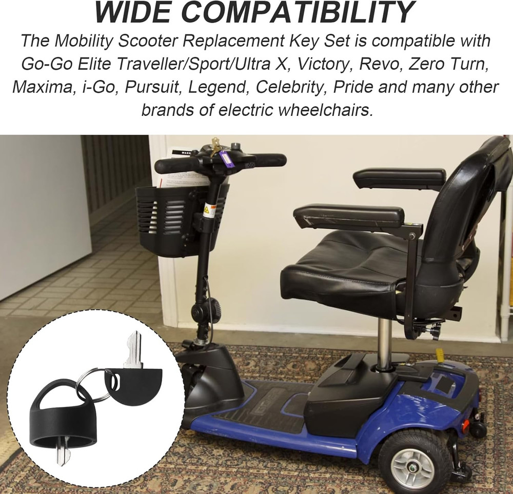 For Pride Mobility Scooter Replacement Key Set, Deluxe Easy Pull Key for Pride G