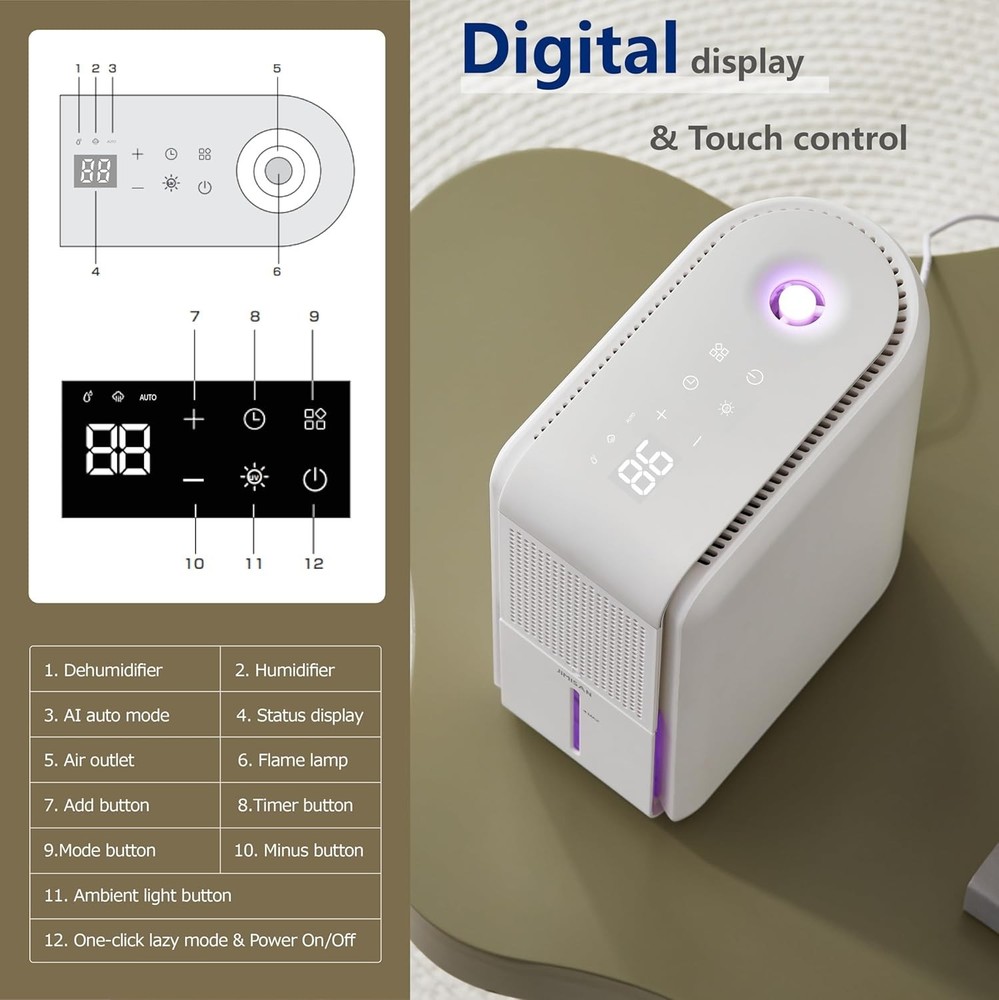 3 in 1 Dehumidifier Humidifier & Aroma Diffuser with Air Combo One 39Oz