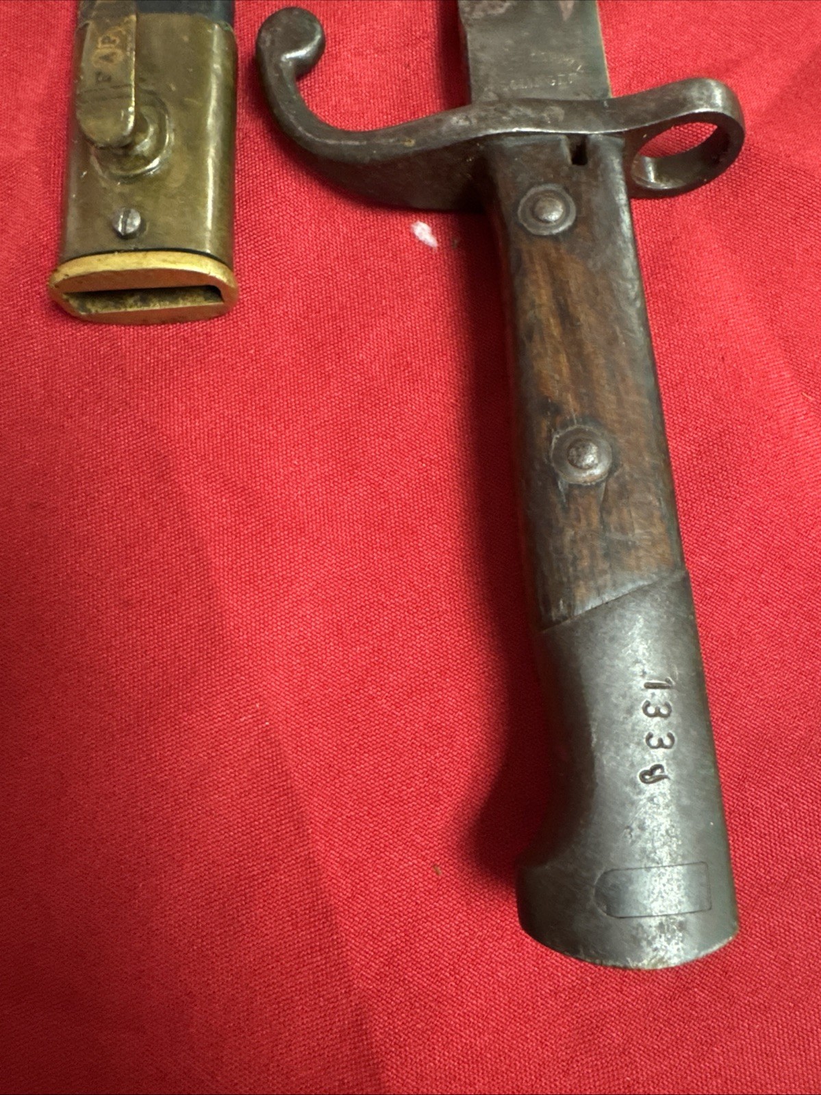 Alex Coppel Solingen Brazil M1908 Mauser Bayonet with Leather Scabbard A955