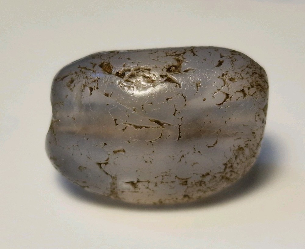 ANCIENT RARE BLUE CHALCEDONY AGAT BEAD