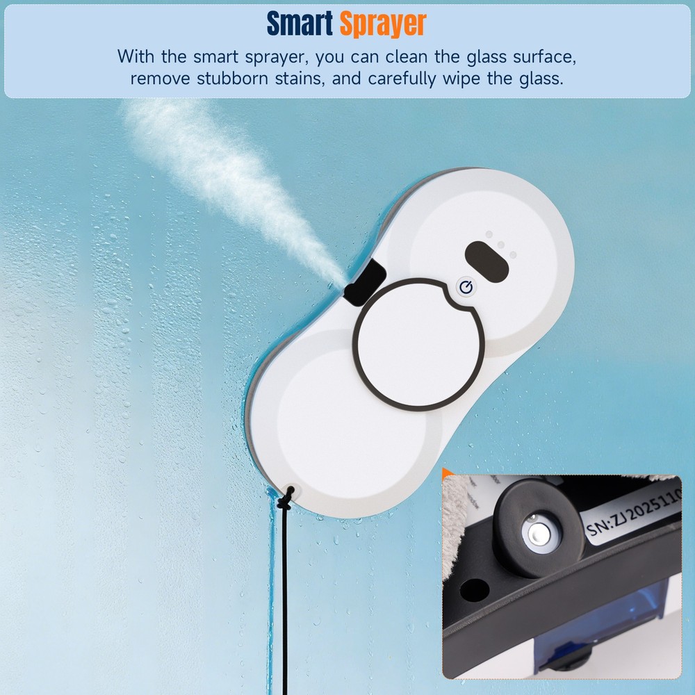 Auto Window Cleaning Robot Edge Detection AI Path Single-sided water spray