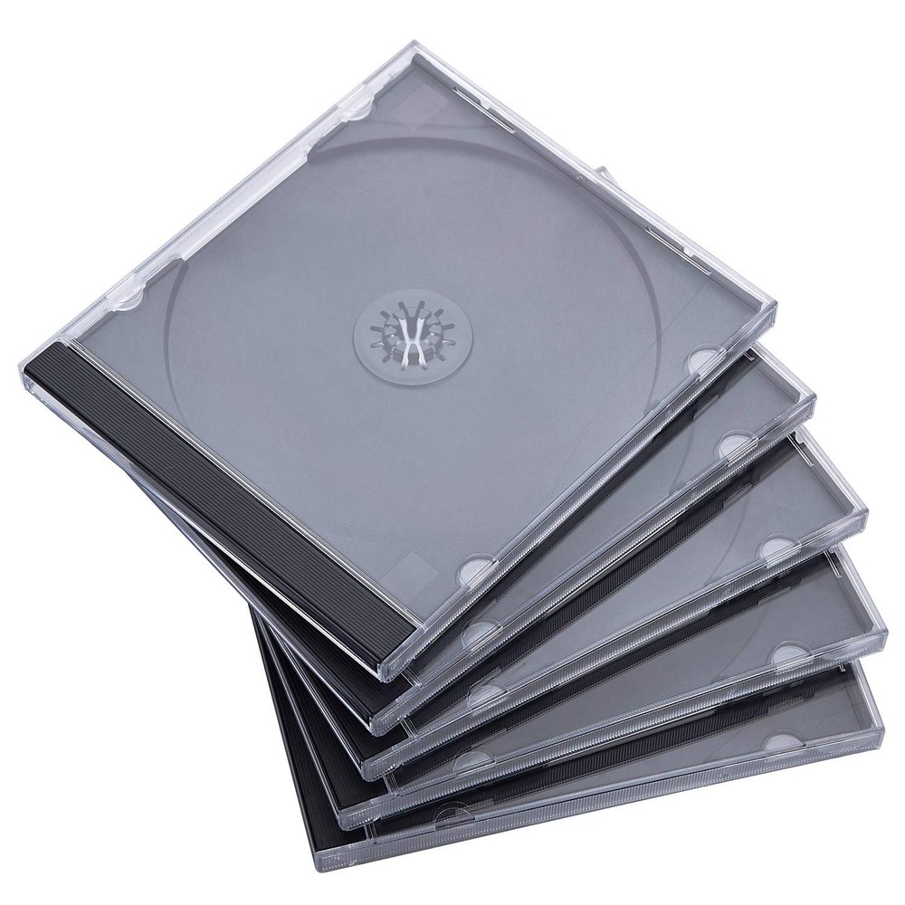 Standard Single Clear CD Jewel Case with Black Tray 10 Pack 10.4 mm
