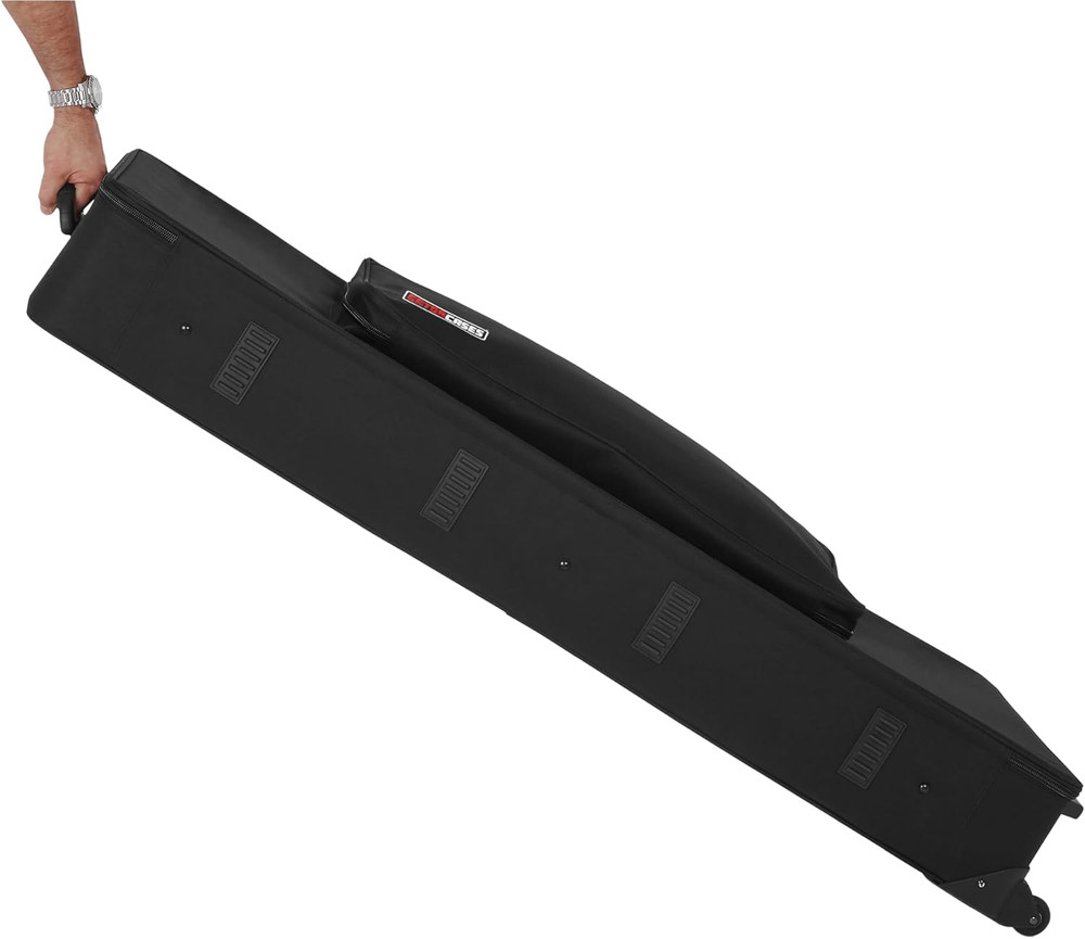 Cases Lightweight Keyboard Case with Pull Handle and Wheels, Fits 76-Note Keyboa