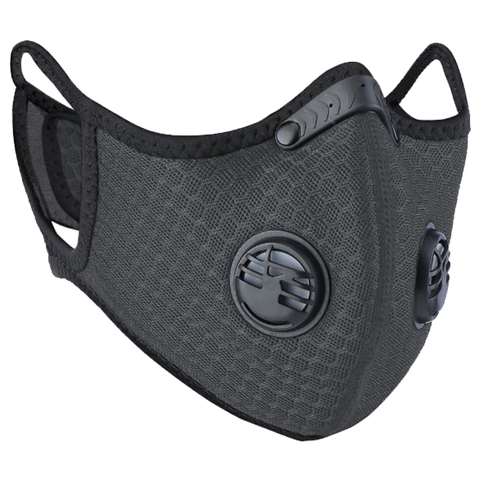Nylon Mesh Face Mask w/ Replaceable PM2.5 HEPA Carbon Filter (Slate Gray)