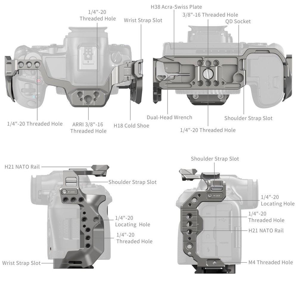 SmallRig HawkLock Quick Release Camera Cage for Canon EOS R5 Mark II 4977