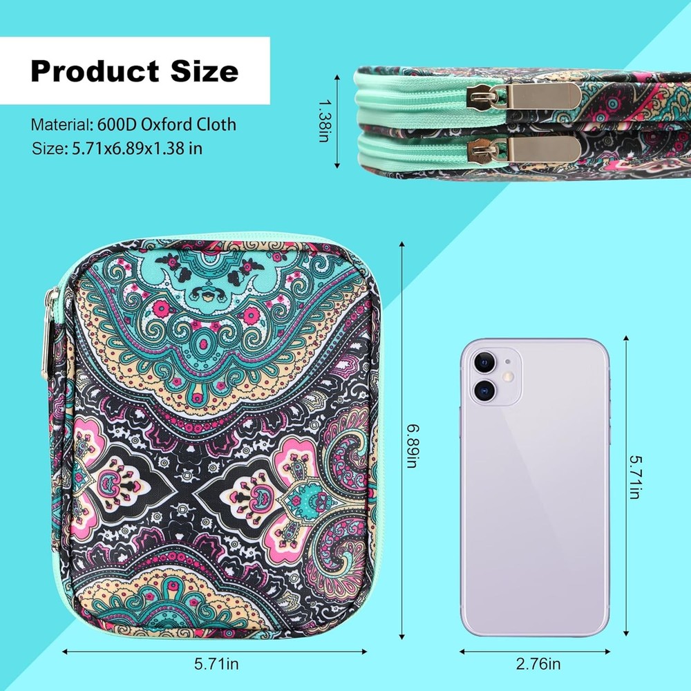 LOOEN Crochet Hook Case with Zipper and Web Pockets for Crochet...