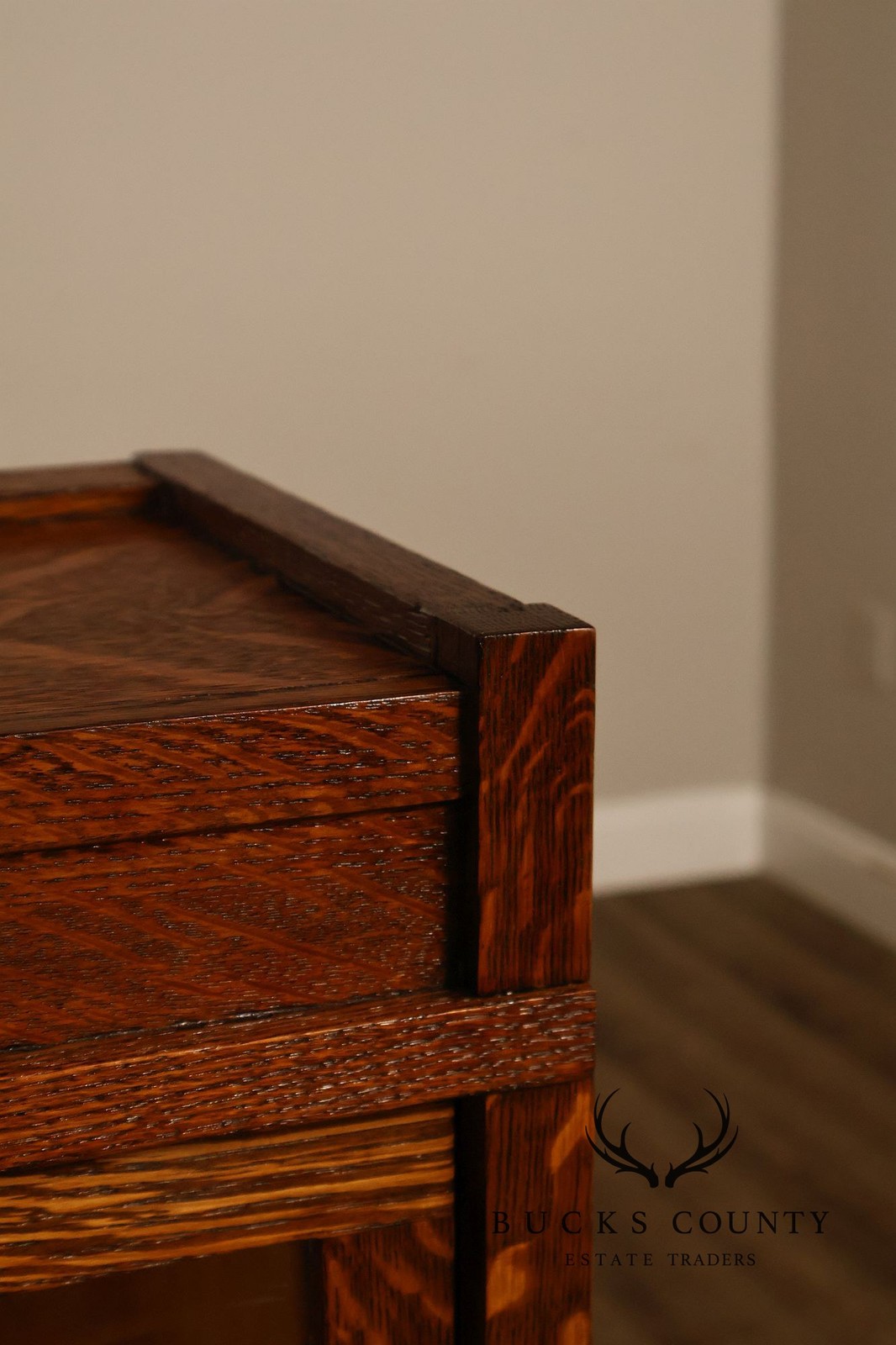 Antique Globe Three-Stack Barrister Bookcase With Base Drawer
