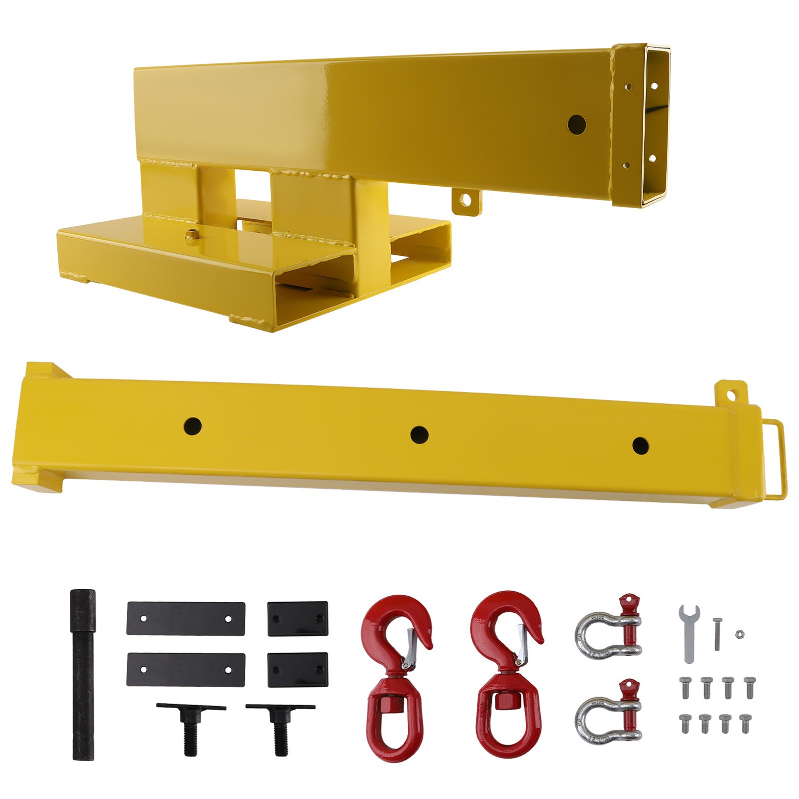 Forklift & Skid Steer Jib Boom - 5500LBS Dual-Fork Telescopic Lifting Attachment