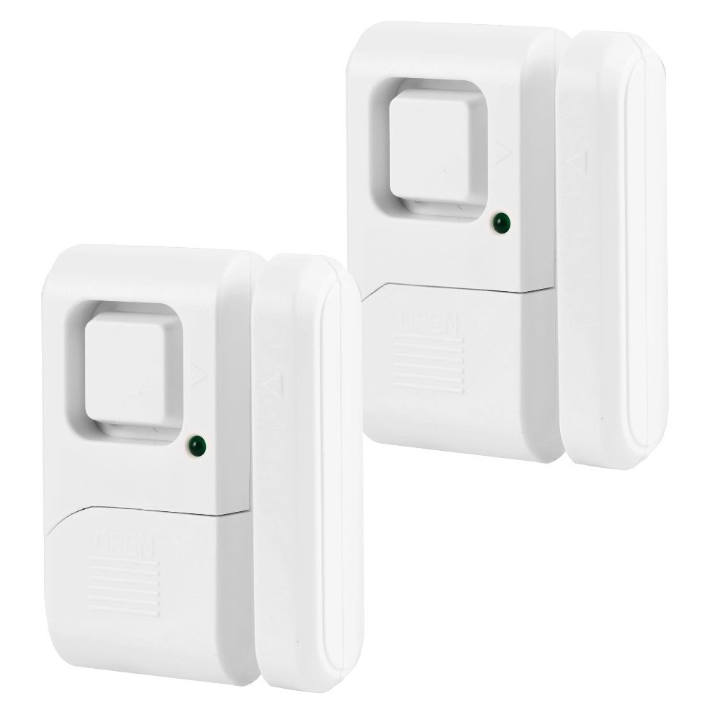 Personal Security Window and Door Alarm, 2-Pack, White
