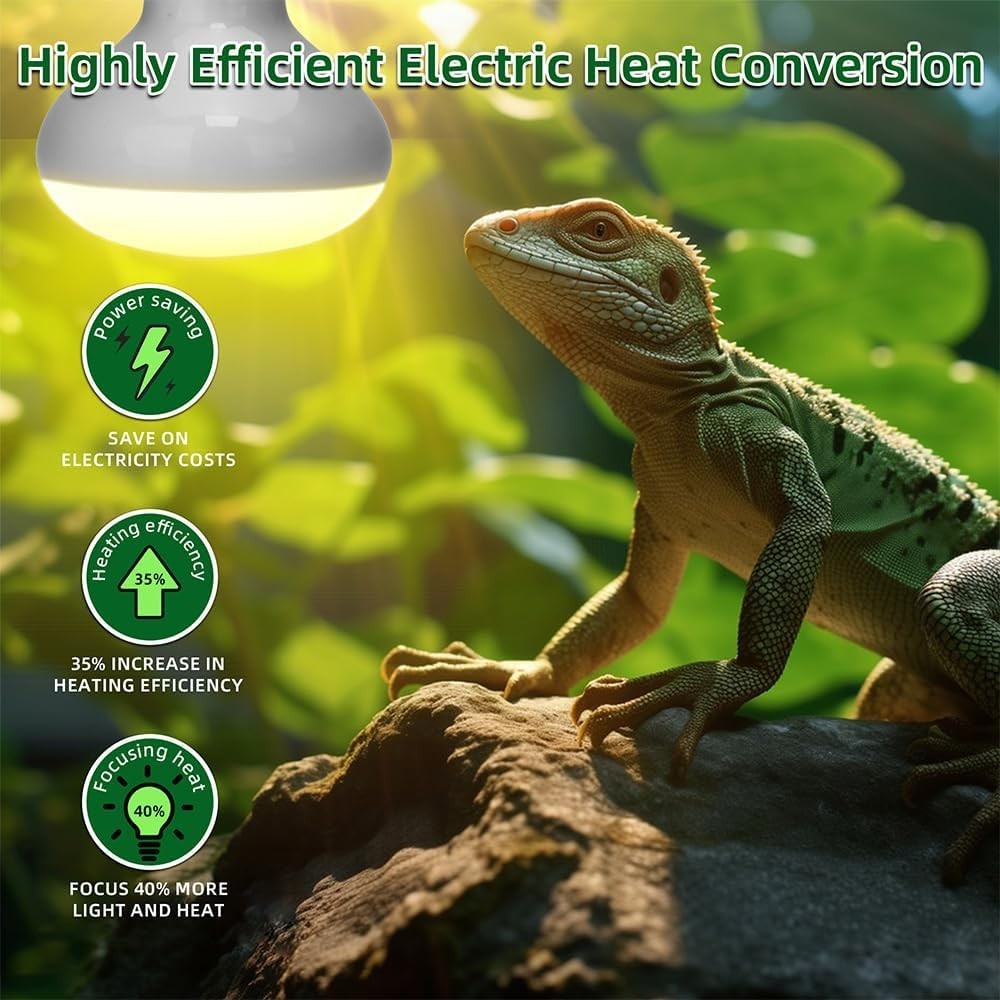 2-Pack 100W Reptile Heat Lamp UVA Basking Bulb E26