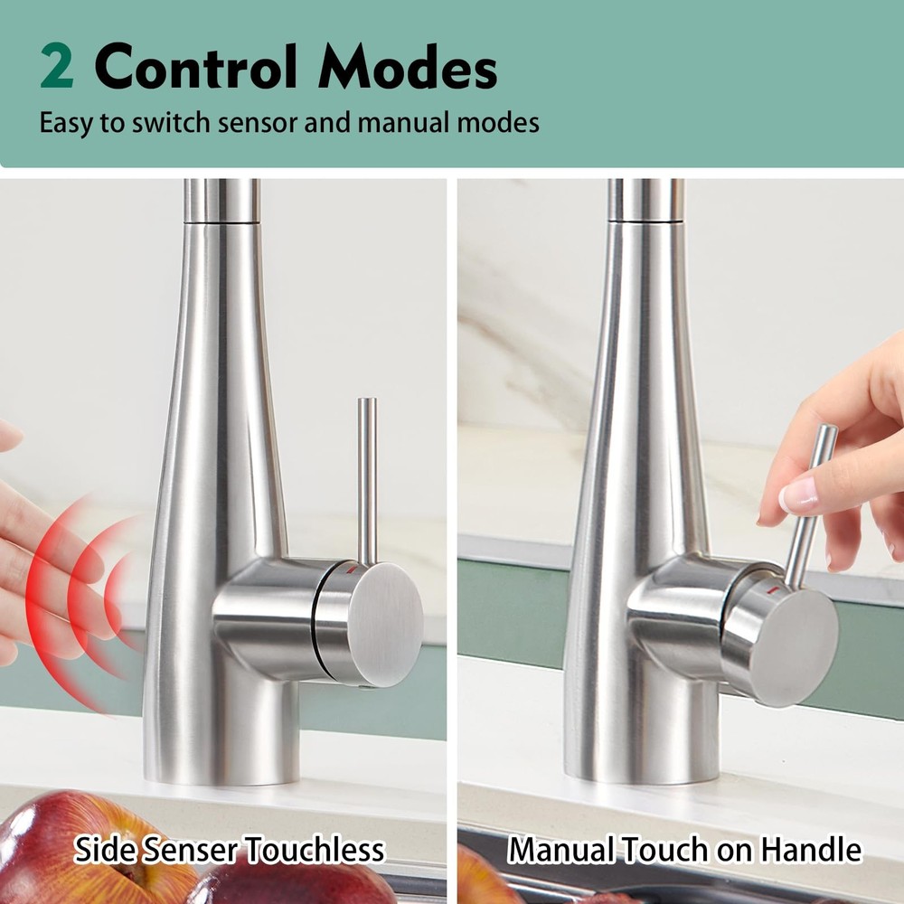 Infrared Sensor Kitchen Faucet,Touchless Kitchen Faucets with Pull Down Spray...