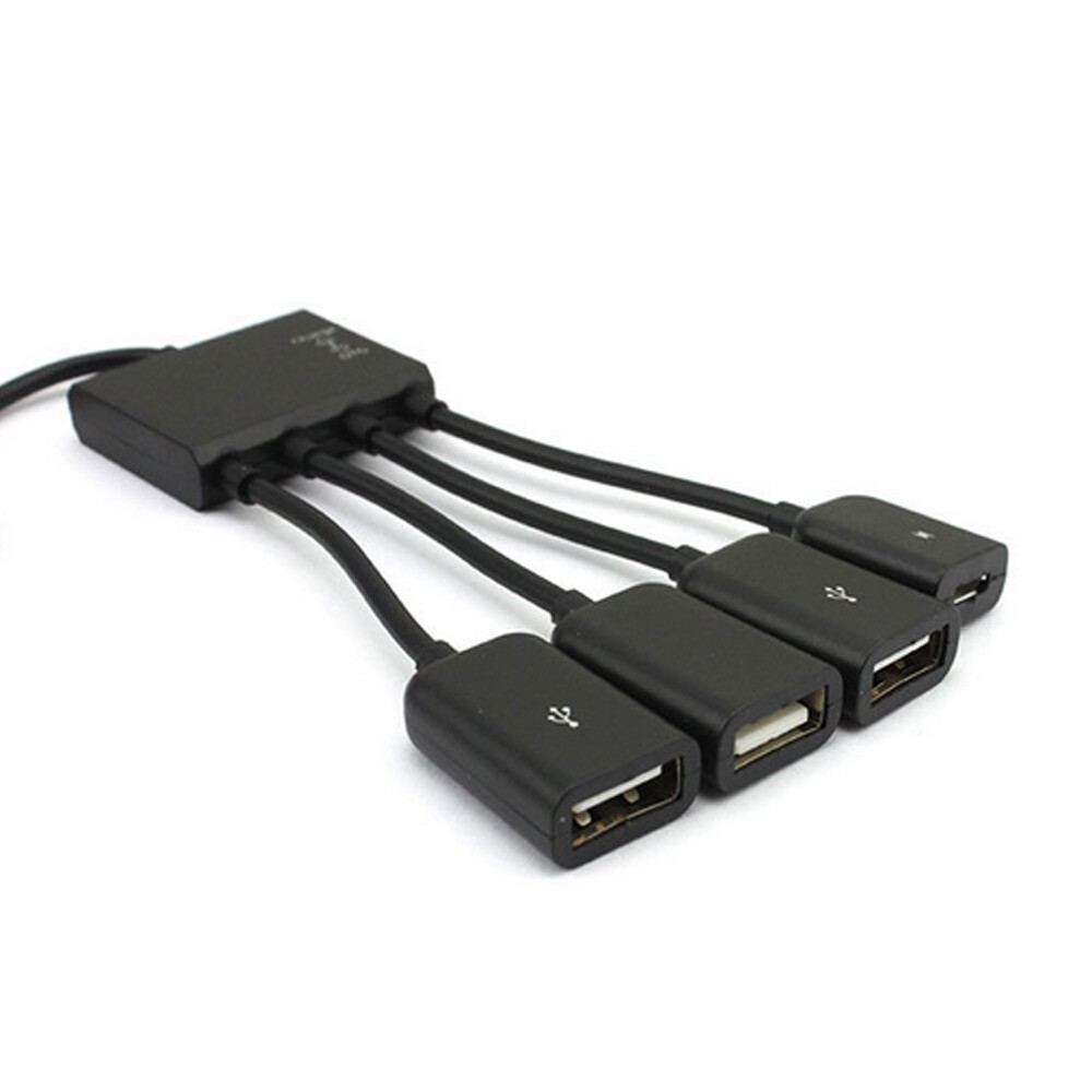 4PC Micro USB Charging OTG Hub Splitter Cable for Phone Android Tablet 4 In 1