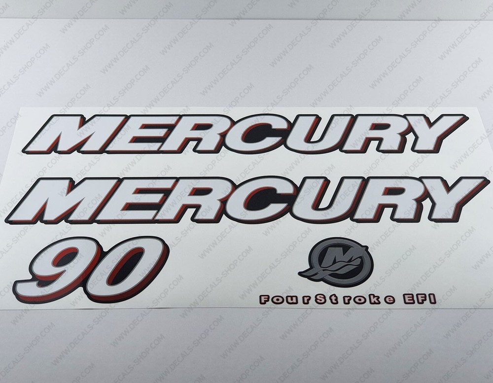 Mercury 90 hp 4-Stroke EFI outboard engine decals sticker set